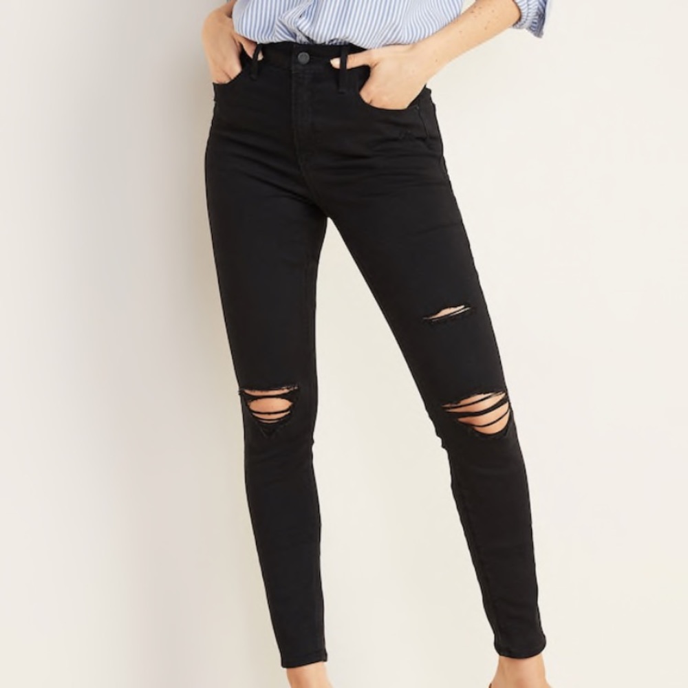 Old Navy Skinny Rockstar Black Jeans